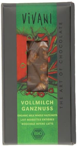 Image of VIVANI Organic Milk Chocolate Whole Hazelnuts, 100 GR