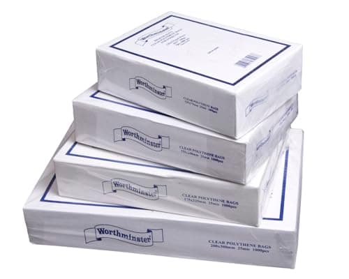Image of Bag It Plastics Polythene 'Heavy Duty' Food Grade Storage Bags | 10" x 15" / 250mm x 375mm | Box of 1000 | Clear Polythene Bags Suitable for Sandwiches, Freezers, Fruit and Food Storage