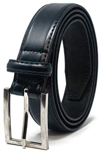 Image of Ashford Ridge Mens 30mm (1.25") Suit Trouser Feather Stitched Leather Belt Black Large