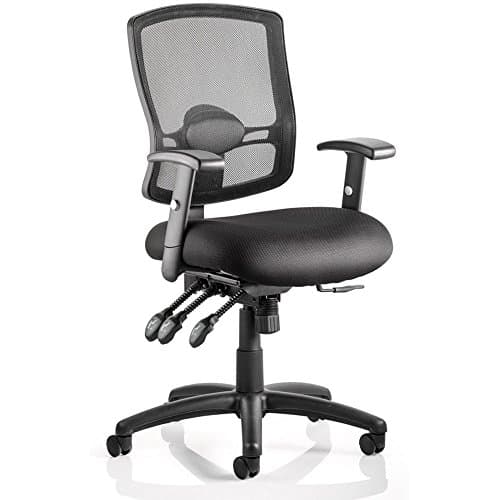 Image of Dynamic Portland III Task Operator Mesh Chair Back with Arms - Black