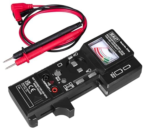 Image of Sealey Multipurpose Battery, Bulb, Fuse & Continuity Tester, AAA, AA, C, D, 9V, 1.5V Button Cell Batteries, Colour-Coded Analogue Scale - BT06