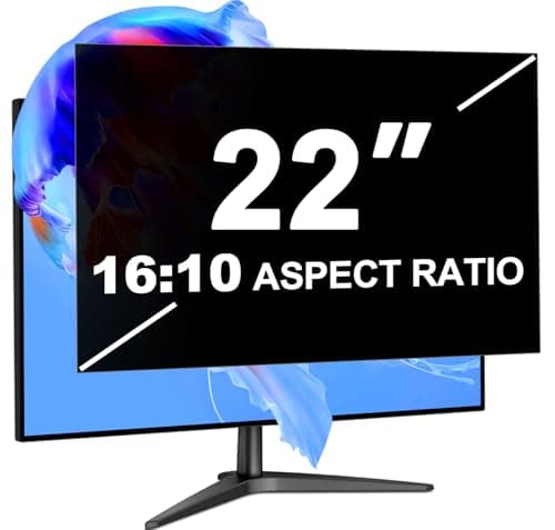 Image of LUSA DESIGN 22 Inch Computer Monitor Privacy Screen Filter for 16:10 Aspect Ratio, Eye Protection Anti Blue Light Glare Shield, Removable Blackout Anti Spy Desktop Security Private Filter Protector