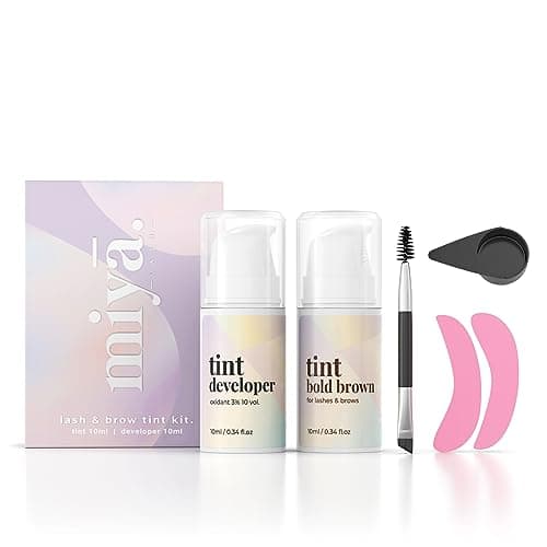 Image of MIYA LASH Dark Brown Eyebrow Tint Kit | 2 in 1 Lash & Eye Brow Tint Set | Brow Dye Dark Brown Colour | Lash Tint | Eyebrow Dye Kit w/Tools, Developer | Lasts 8 weeks