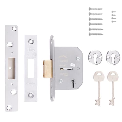 Image of ERA Viscount 2.5-inch/ 64mm 5 Lever High Security Mortice Deadlock - Chrome Effect