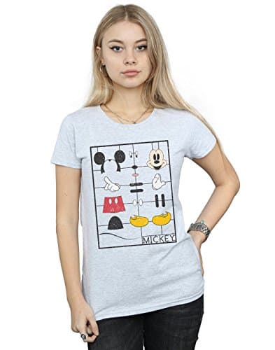 Image of Disney Women's Mickey Mouse Construction Kit T-Shirt Small Sport Grey