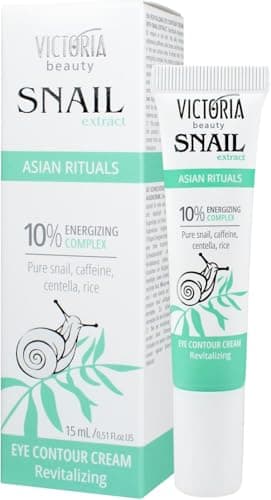 Image of Victoria Beauty Snail Extract Eye Contour Cream, 15 mL, Revitalizing with 10% Energizing Complex, Asian Rituals