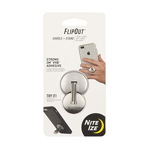 Image of Nite Ize FlipOut Folding Handle and Stand for Smartphones, Stainless Steel