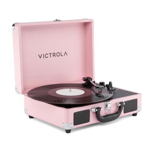 Image of Victrola Journey II (2025 Model) – Bluetooth Suitcase Record Player – Built-in Stereo Speakers with Enhanced Bass, 3-Speed turntable, Bluetooth Input and Output, RCA & Headphone Outputs (Pink)