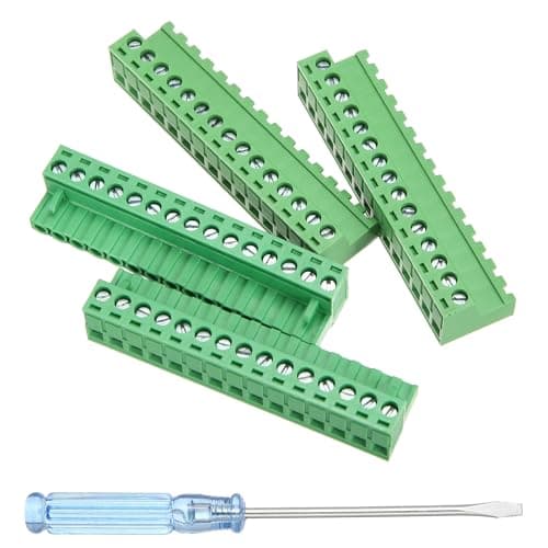 Image of sourcing map 2 Pcs 15 Pin 5.08mm Pitch PCB Mount Screw Terminal Block Connector Plug Socket Panel Mount Pluggable Type Connector 300V 20A for 24-12AWG Cable for Electronic Device Chip