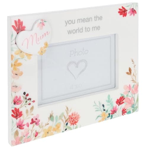 Image of Shudehill Giftware Floral Words Photo Frame 4x6 Sentimental Picture frame for Mum, Nan, Friends and More! (Mum)