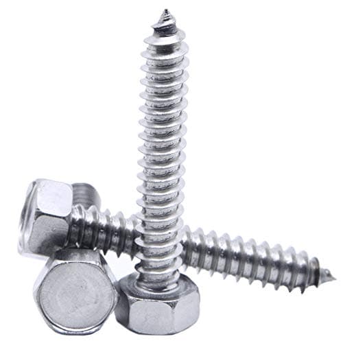 Image of 4.2mm x 16mm / No.8 x 5/8" Hex Head Self Tappers Hexagon Tapping Screws A2 Stainless Steel Din 7976-100 Pack