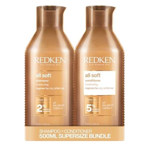 Image of Redken All Soft Shampoo and Conditioner Set for Dry Hair, With Argan Oil, Intense Softness and Shine