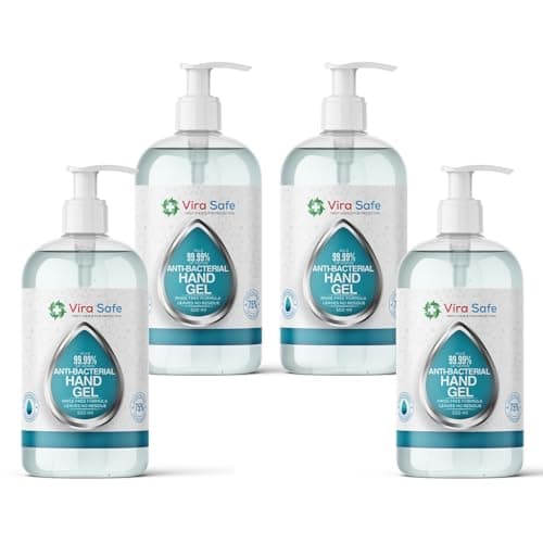 Image of 4 x 500ml Hand Sanitiser 70% Alcohol Gel Anti Bacteria Viral Eliminating Formula Gel Alcohol Anti Bacterial Formula Pack Of 4