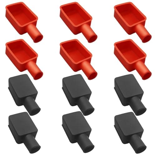 Image of 12Pcs Battery Terminal Cover,Battery Terminal Protector,Car Insulating Protector Battery Cover,Soft Rubber Positive Negative Pole Stud Covers Connector Top Post Cap for Car Motorcycle Truck