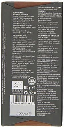 Image of 10 Pack of Gluten Free Vivani Dark Nougat Chocolate 100 g