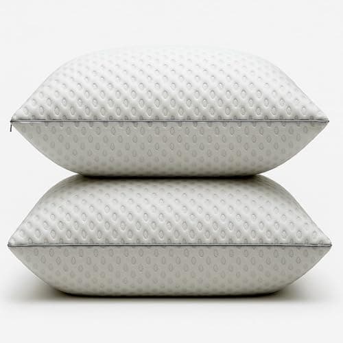 Image of Casabella Pillows - Shredded Memory Foam - Pillow 2 Pack for Neck & Back Support, Shoulder Pain Relief - Breathable Medium Firm Pillows - Hypoallergenic Bedding, Luxury Sleep Experience 50x70cm
