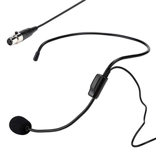 Image of ASHATA Head-mounted Microphone, Mini XLR 3 Pins Headset Microphone MIC for Voice Amplifier Amp Loudspeaker, Fitness Instructor, Yoga, etc