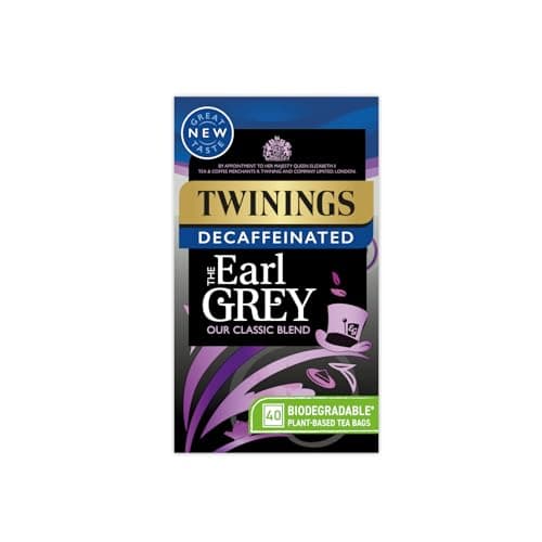Image of Twinings Earl Grey Decaf Tea | Full & Fragrant Earl Grey Tea Bags | Bergamot & Lemon Flavoured Decaffeinated Black Tea Blend | 40 Biodegradable Tea Bags