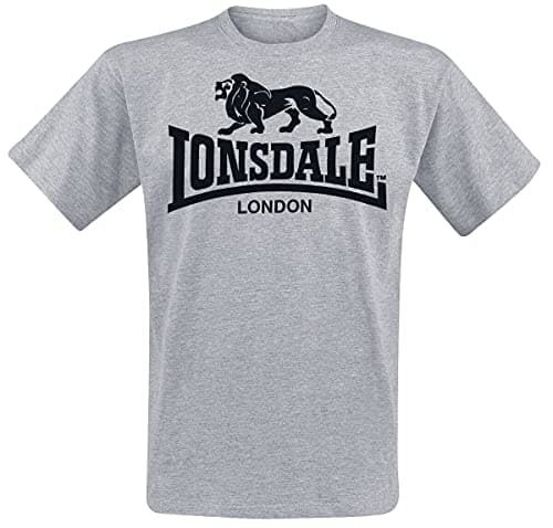 Image of Lonsdale Men's Logo Regular Fit T-Shirt - Marl Grey, Small
