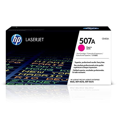 Image of HP CE403A 507A Original LaserJet Toner Cartridge, Magenta, Single Pack