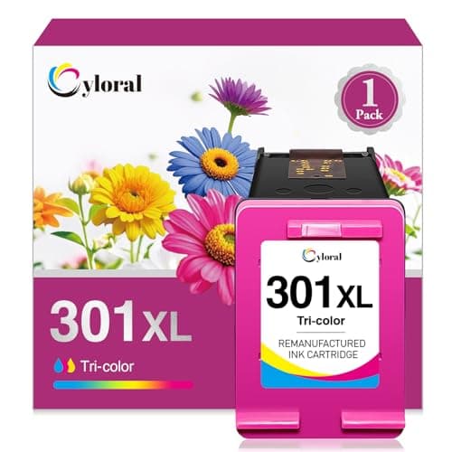 Image of Cyloral 301 Ink Cartridge Colour for HP 301 XL Envy 5530 5532 4500 4502 4504 4507 Deskjet 3055A 2540 2542 3050A OfficeJet 2620 2622 4630 Printer Ink for 301XL Colour Replacement