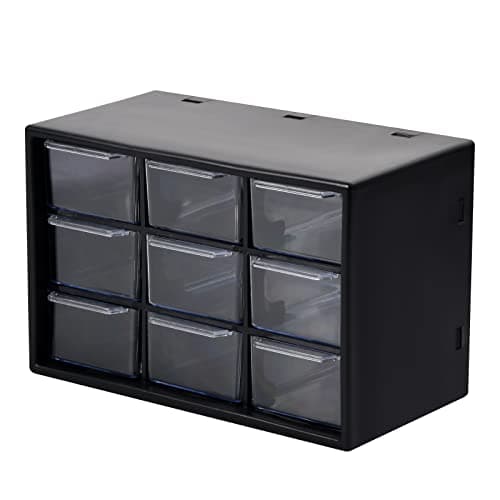 Image of NiceLand 9 Drawer Storage Organizer Box Plastic Storage Cabinet Container for Home Workshop Office for Storing Jewellery, Beads, Arts & Crafts, Tool, Pins, Lipstick, Medicine, Screws and Small Parts