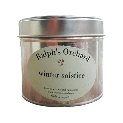 Image of Winter Solstice Scented Natural Wax Candles | Handmade in England (Candle in Silver Tin)