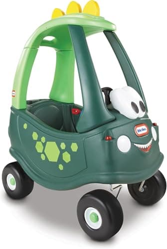 Image of Little Tikes Cozy Coupe Dino - Ride-on Toy, Removable Footrest, Really Working Horn, Ignition Switch and Tank Cap, Ages 18 Months +