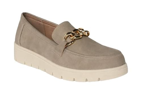 Image of Cushion Walk Women's Faux Suede Leather Penny Loafer Comfortable Smart/Casual Flat Slip-on Boat Shoe in Sizes 3-8 (Mocha, UK Footwear Size System, Adult, Women, Numeric, Medium, 6)