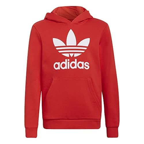 Image of adidas Originals Kids' Trefoil Hoodie, Vivid Red/White, Small
