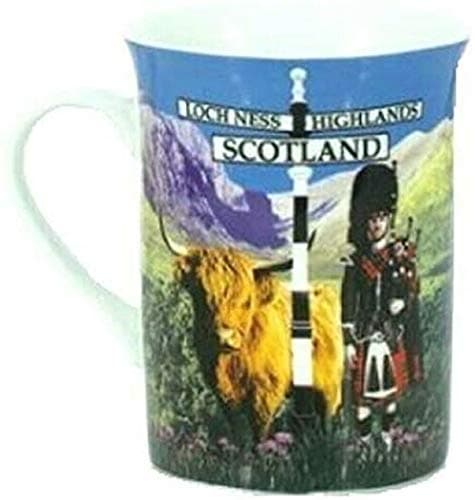 Image of Scotland Mug Scottish Cup Souvenir Gift Tea Coffee Lochness Highland Piper