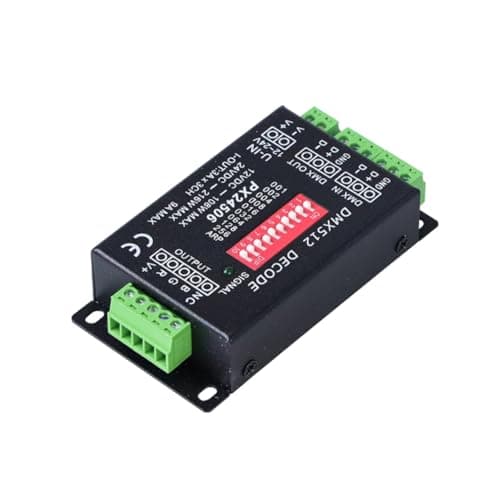Image of Pinafresa DMX512 Decoder Driver 3CH X 3A Amplifier PX24506 DMX512 108W-216W 12V 24V DC LED Controller for RGB LED Strip Lights Tape Lightstape