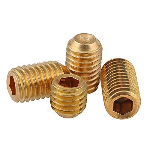 Image of ANSIEDIO Cup Point Hex Socket Set Screws Brass Grub Screw Bolts - M12×16mm,2 pcs