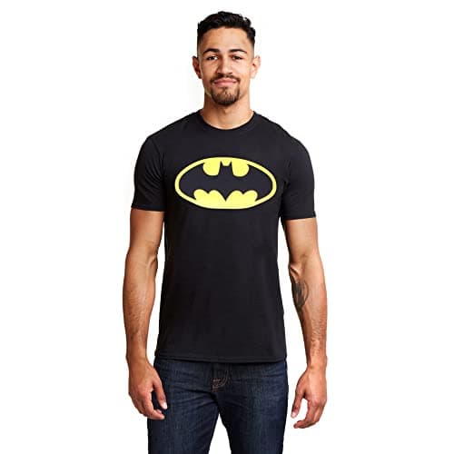 Image of DC Comics Men's Batman Logo T-shirt T Shirt, Black, M UK