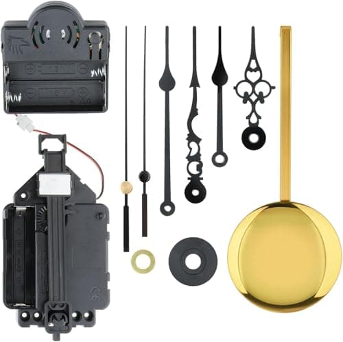Image of Pendulum Clock Movement Kit with Westminster Chime – DIY Quartz Wall Clock Mechanism with Hands & Pendulum, for Grandfather & Vintage Clocks