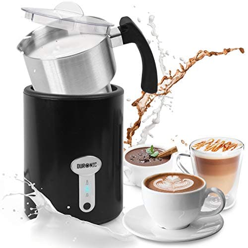 Image of Duronic Milk Frother Electric MF500 BK Coffee Milk Frothers Steamer, Automatic Hot and Cold Foam Maker, Hot Chocolate Machine with Milk Heater and Warmer for Latte Froth, Coffees and Matcha