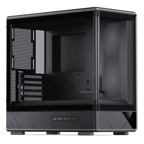 Image of Jonsbo D200 Black Micro ATX PC Case – Compact Aluminum Mini Tower with Tempered Glass Side Panel, High Airflow, ITX/M-ATX Support, Front USB 3.0, Sleek Minimalist Design for Gaming & Workstation