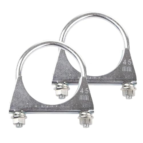 Image of HARY 2 Pcs Car Clamp, 45mm Exhaust Clamps, Universal Saddle Style U Bolt Clamp, Heavy DutyExhaust Clamp, Exhaust Tail Pipe Clamps for Motorcycle and Car Exhaust System Repair Parts