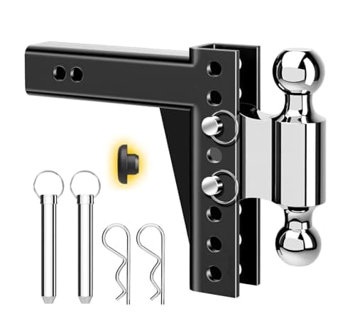 Image of MaxxHaul 50963 Adjustable Dual Ball Mount Fits 2 Inch Receiver 6 inch Drop 7.5" Rise with 2 inch and 2-5/16" Hitch Balls