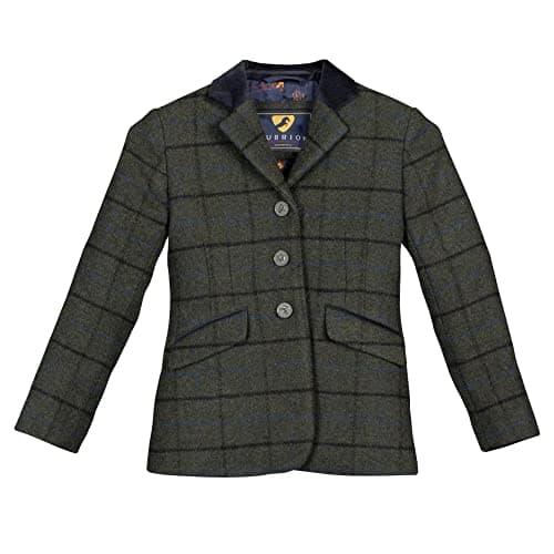 Image of Shires Aubrion Saratoga Childs Riding Jacket - Dark Green Check 30