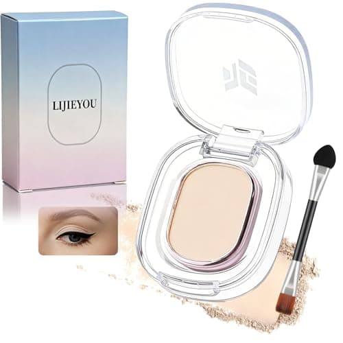 Image of Light Beige Matte Creamy Eyeshadow Single, Buildable Compact for Inner Corner & Brow Bone Highlight, Smooth Blendable Powder, Portable Travel Makeup for Sensitive Eyes (Ivory Beige)