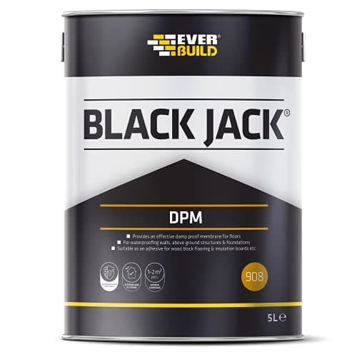 Image of Everbuild Black Jack 908 D.P.M (Damp Proof Membrane) – Black – 5 Litre