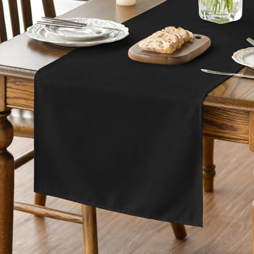 Image of Artoid Mode Black Halloween Table Runner, Seasonal Fall Winter Machine Washable Kitchen Dining Table Decoration for Home Party Decor 40x140 cm