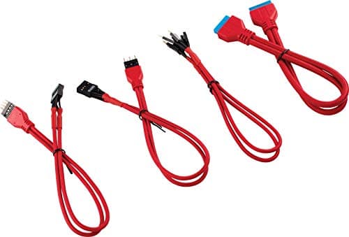 Image of Corsair Premium Sleeved Front Panel Extension Kit 30cm, Red