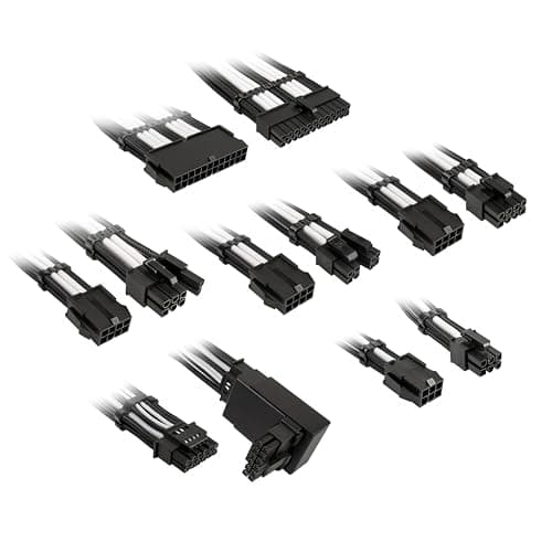 Image of Kolink Core Pro Braided Cable Extension Kit 12V-2x6 Typ 2 - Jet Black/Brilliant White