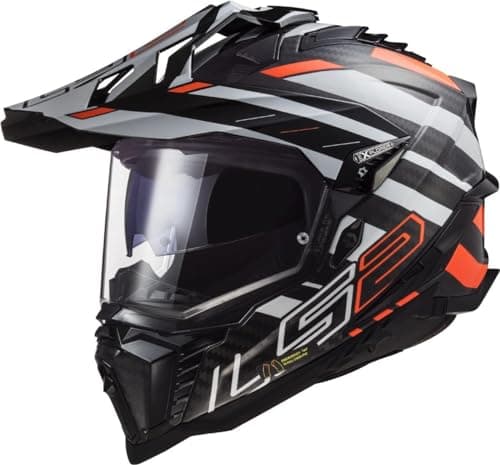 Image of LS2, Explorer Carbon Edge Motocross Helmet Black Orange White M