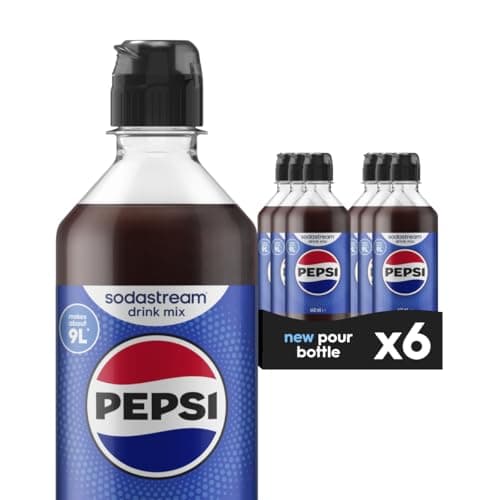 Image of SodaStream Flavours Pepsi Sparkling Drink Mix, Soda & Fizzy Drink Maker Concentrate, Original Recipe, Just Add Sparkling Water, Official Cola x SodaStream Syrup - 6 x 440ml Multi Pack