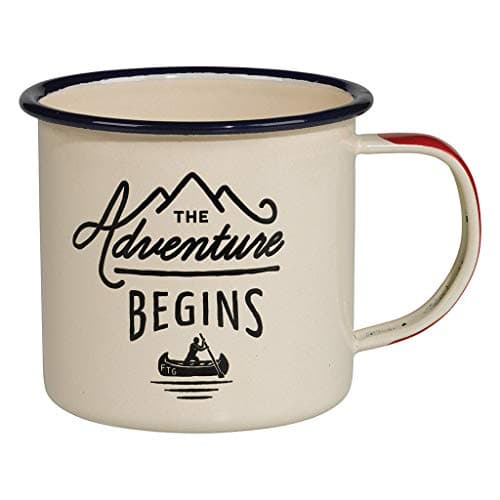 Image of Gentlemen's Hardware Adventure Enamel Camping Coffee Mug, White, 325 ml