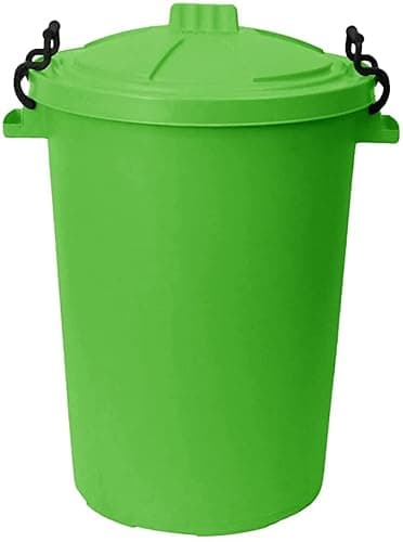 Image of 1 x 50L Litre large Lime Green Heavy Duty Colour Plastic Bin Garden Dustbin Refusal Waste bin Storage unit with Clip locking lid For Recycle Home Kitchen Indoor Outdoor Rubbish Waste Animal Feed