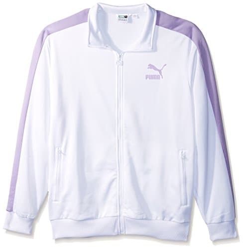 Image of PUMA Men's Archive T7 Track Jacket, White/Purple Rose, S